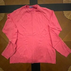 J. McLaughlin Hot Pink Sweater with Button Accents